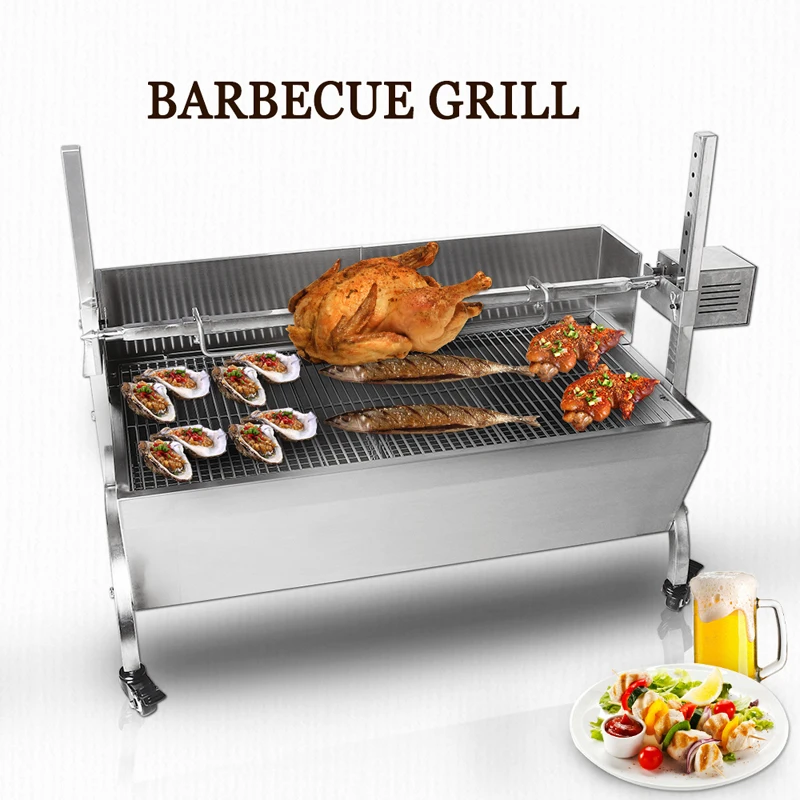 bbq grill charcoal pig spit roaster rotisserie barbeque machine multifunctional electric barbecue grill stainless steel free global shipping