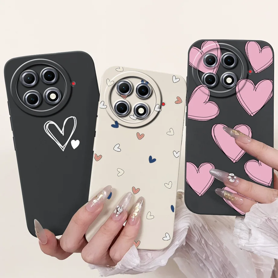 For Tecno Camon 30s Pro Phone Case CLA5 Soft Matte Liquid Silicone Back Cover Love Heart Girly Flower Painting Fundas