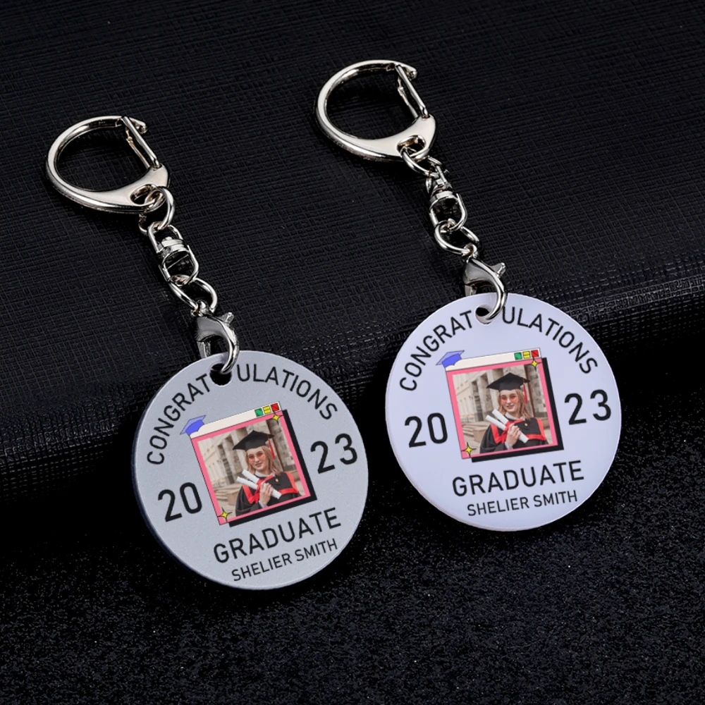 

2024 Graduation Gift Acrylic Personalized Photo Name Keychain For Son Daughter College High School Inspirational Graduate Gifts