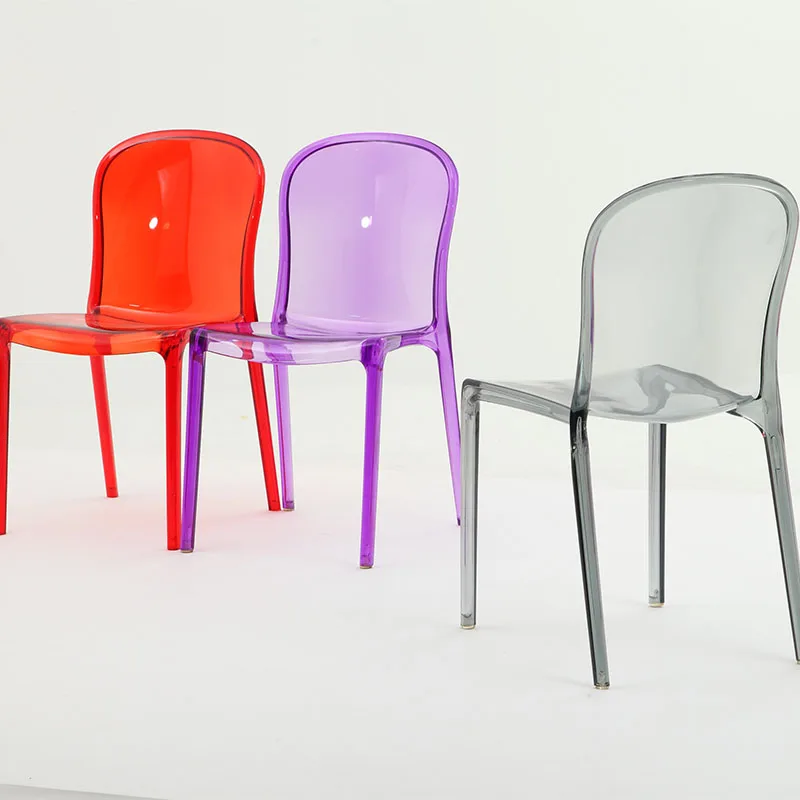 

Transparent Acrylic Dining Chairs Plastic Portable Home Relaxing Chair Fashionable Sillas De Comedor Minimalist Furniture