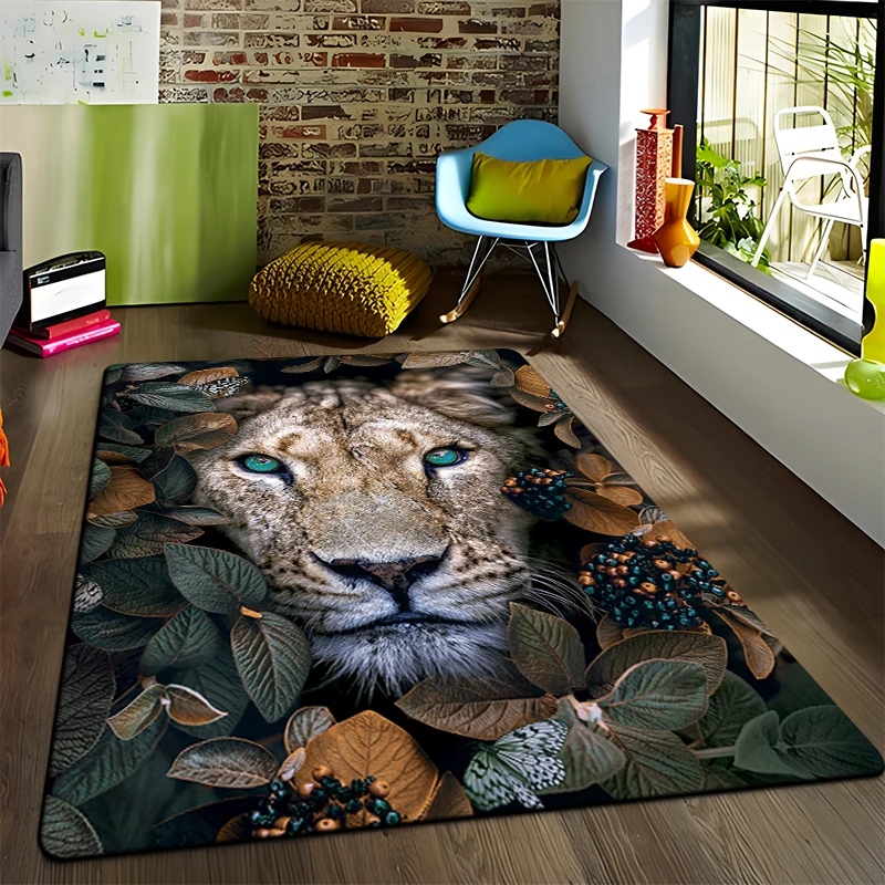 

Animal Tiger pattern custom non slip carpet living room doormat Soft table mat yoga mat home decoration crawling mat area rug