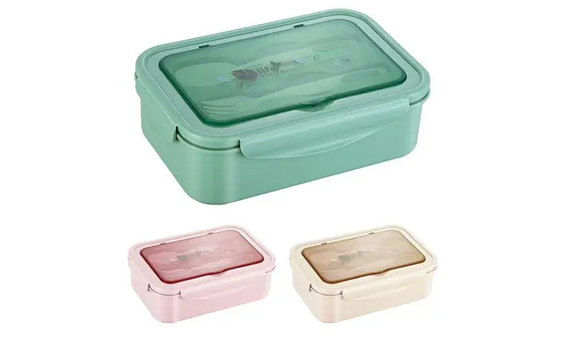 

Insulated Square Lunch Box With Utensils Preventing Flavor Mixing Spill-Proof Food Storage Box Versatile Bento Box For School