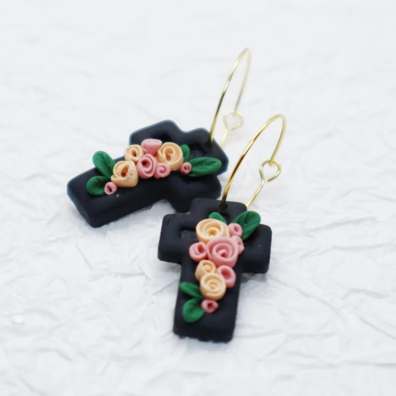 

Серьги-кольца из полимерной глины для женщин и девочек