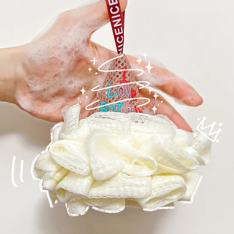 Сетчатая губка для ванны с шариками мороженого нейлоновая щетка чистки душа