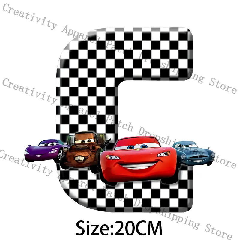 Disney Cars Lightning McQueen 26 English Letters Patches for Clothing on Kids Clothes Decor Heat Transfer Patch Accessory Gift images - 6