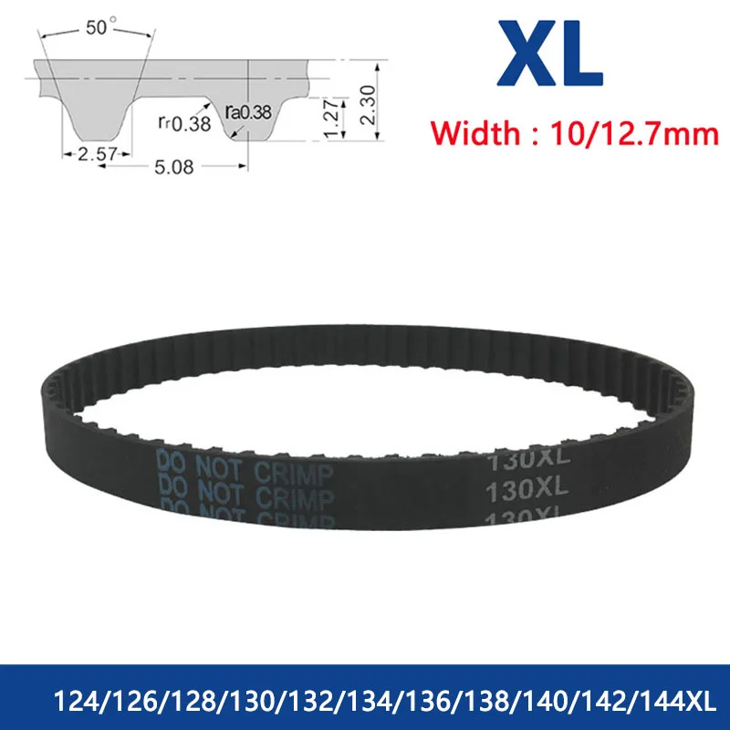

1pc XL Timing Belt Width 10mm 12.7mm Rubber Closed Loop Synchronous Belt Perimeter 124/126/128/130/132/134/136/138/140/142/144XL