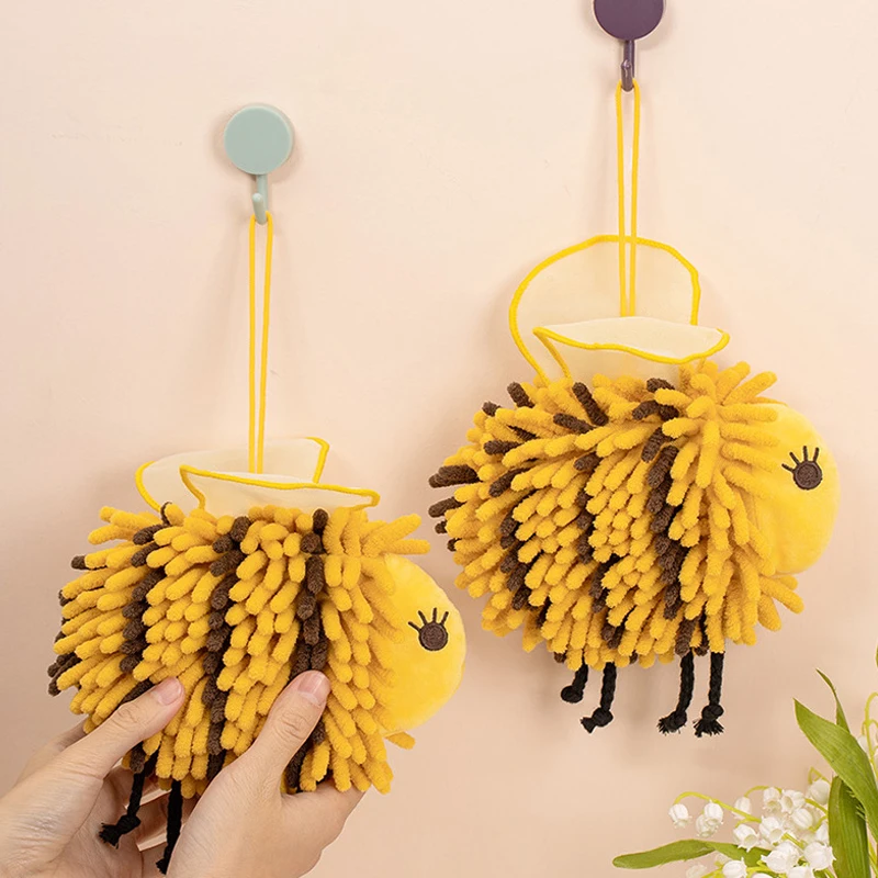 With Wings Hanging Striped Color Blocking Soft Chenille Wipe Plush Kids Handkerchiefs Terry Towels