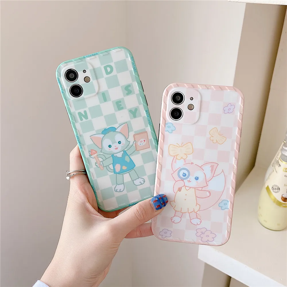 

Чехол для телефона Kawaii Disney для iPhone 13/12/11 Pro Max Gelatoni Linabell IMD, мягкий чехол XS/XR, защитный чехол для мобильного телефона