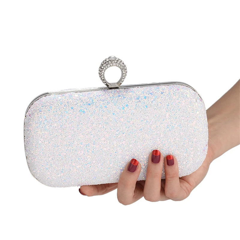 

Creative Sequin Dinner Bag Versatile Ring Handbag Party Bag