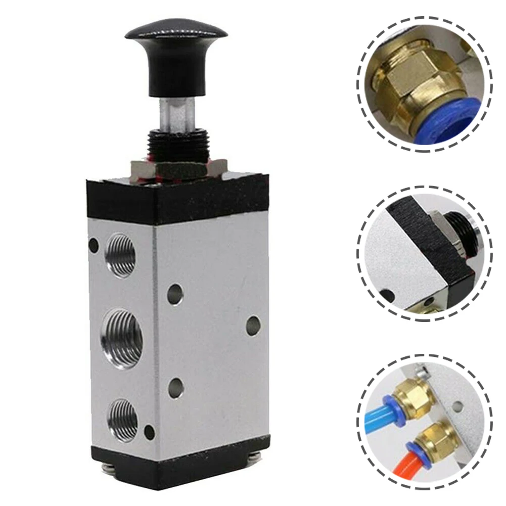 

Manual Push Pull Valve 4R210-08 5 Ways Accessories Control Muffler G1/4 Thread