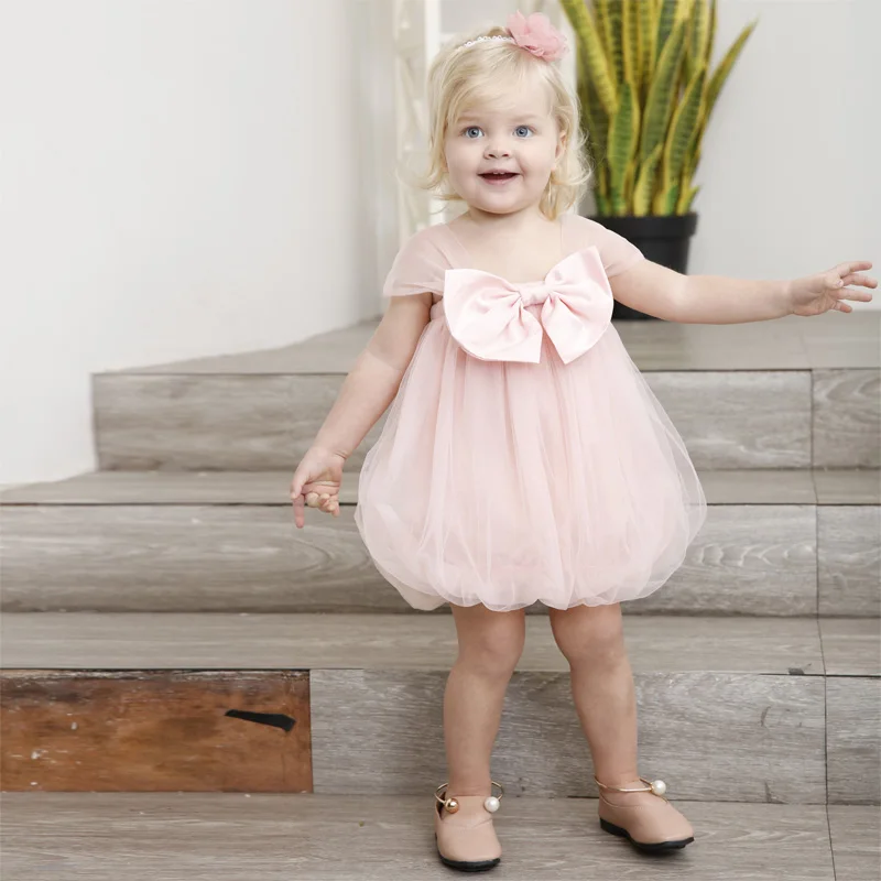 

2022 Baby Girls Sweet Princess Dress Baby Infant Children Birthday Party Tulle Dress Summer Girls Costume For 6M-6Y