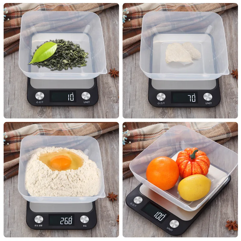 

Kitchen Scale 15Kg/1g Weighing Food Coffee Balance Smart Electronic Digital Scales Stainless Steel Design for Cooking and Baking