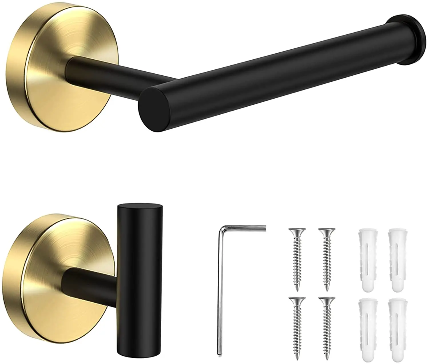 

Toilet Paper Holder Towel Hook Set,Toilet Paper Towel Holder Wall Mount,Toilet Paper Roll Holder SUS304 Stainless Steel