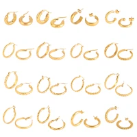 vintage stainless steel earrings for women geometric big circle hoop earrings gold earrings 2022 trend female jewelry gifts