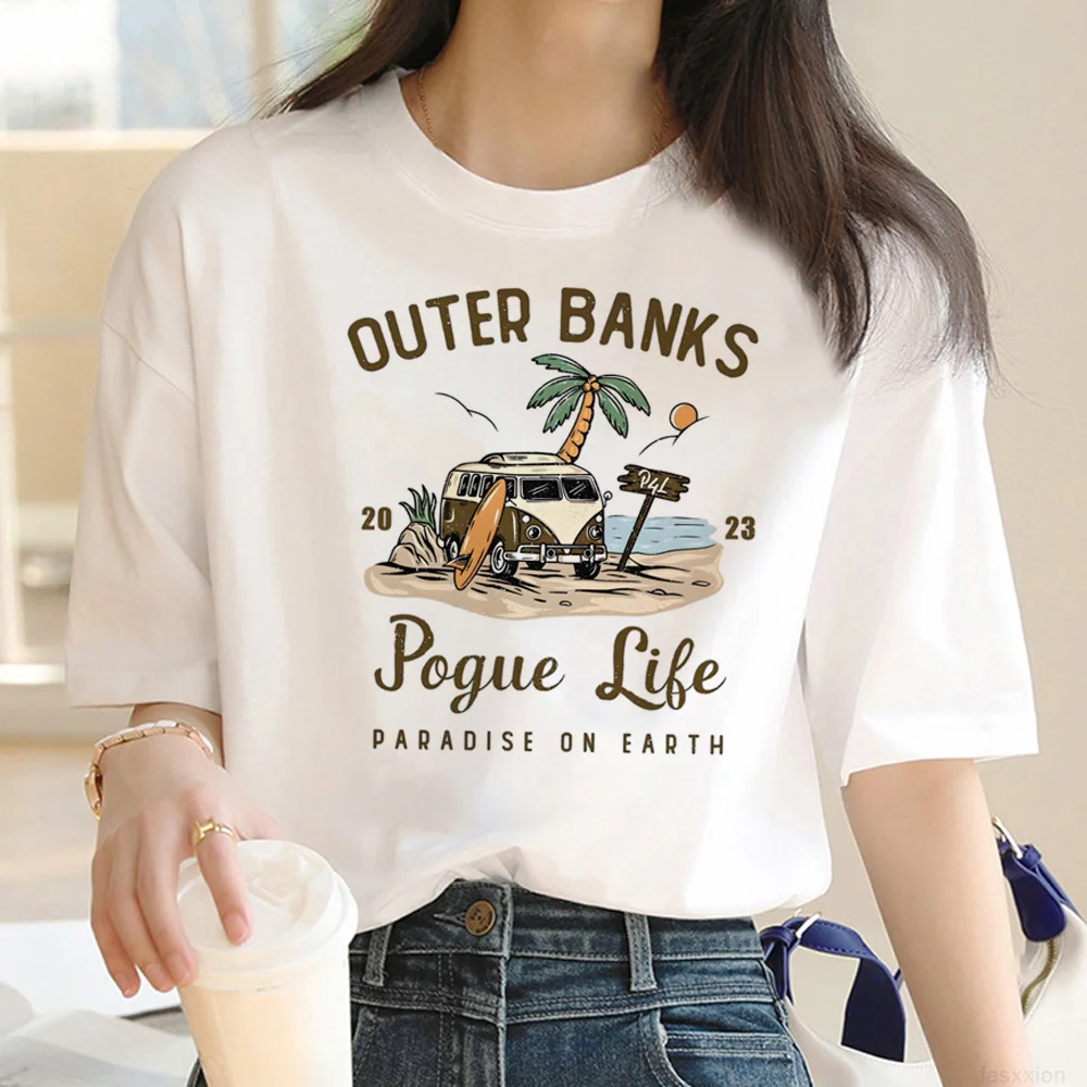

Футболка Pogue Life с внешним банком, женская летняя забавная комиксная футболка, женская одежда с графическим принтом в стиле Харадзюку
