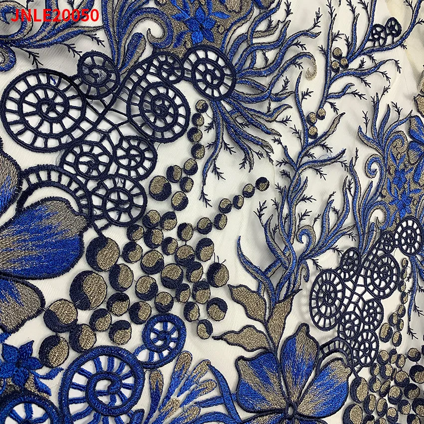 

2022 Flower Style African Lace Fabrics Tulle Quality ​Nigerian Net Cloth ​For Bride Women Wedding Party Dress JNLE20050