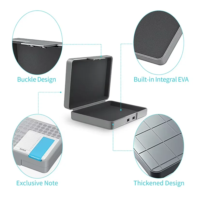 PHIXERO 3 5 M.2 Защитный ящик для жесткого диска с этикеткой SSD HDD Противоударный