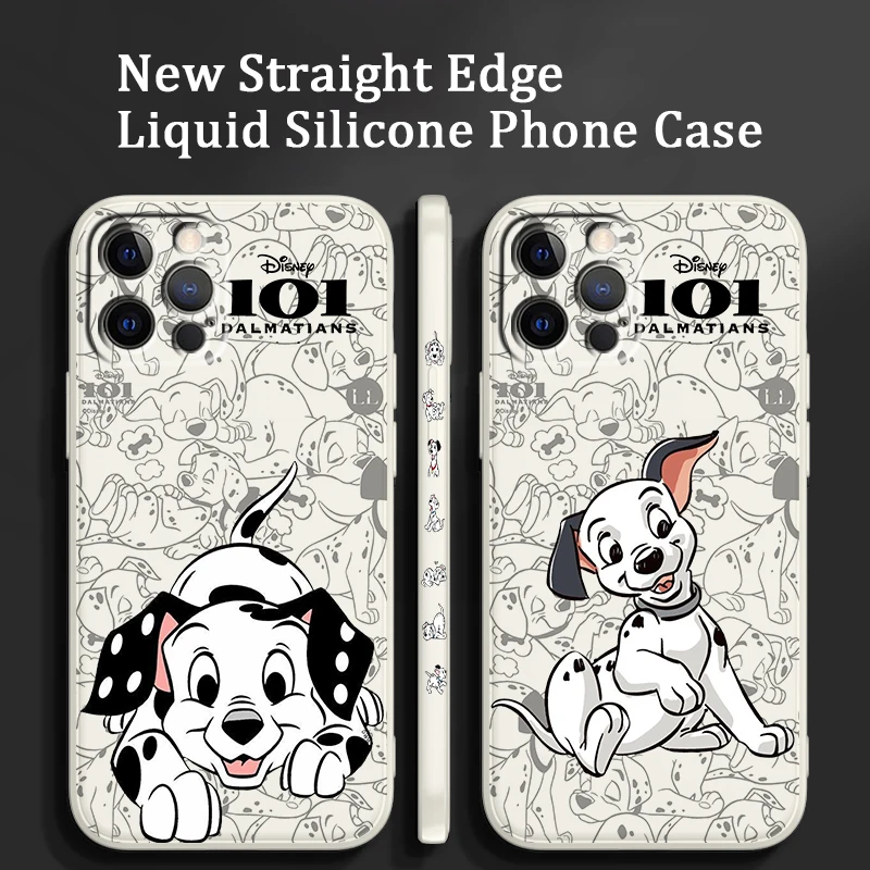 

Pongo 101 Dalmatians Cartoon Liquid Left Rope Phone Case For Apple iPhone 14 13 12 Mini 11 Pro XS MAX XR X 8 7 6S SE Plus Cover
