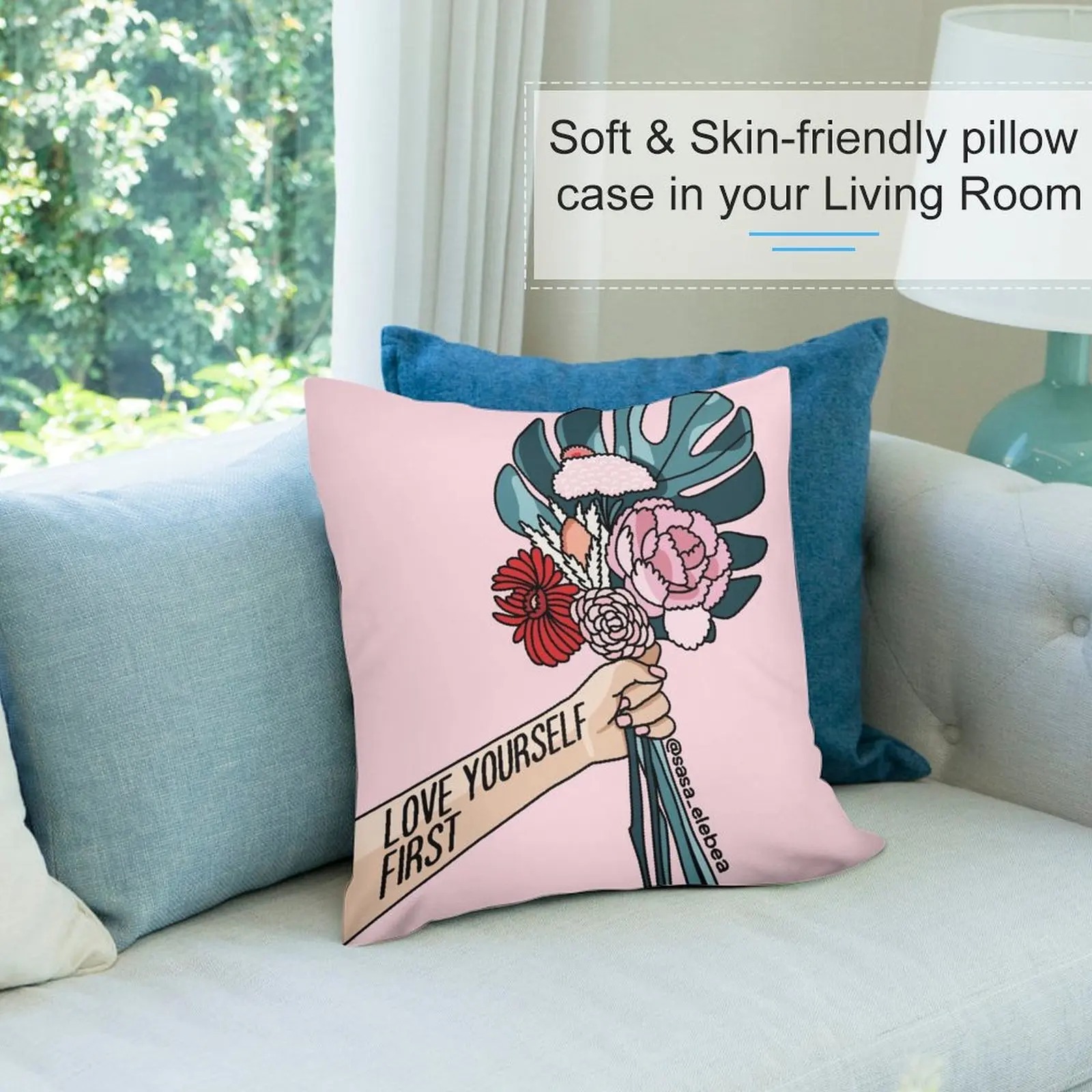 Роскошные диванные подушки Love yourself first от Sasa elebea