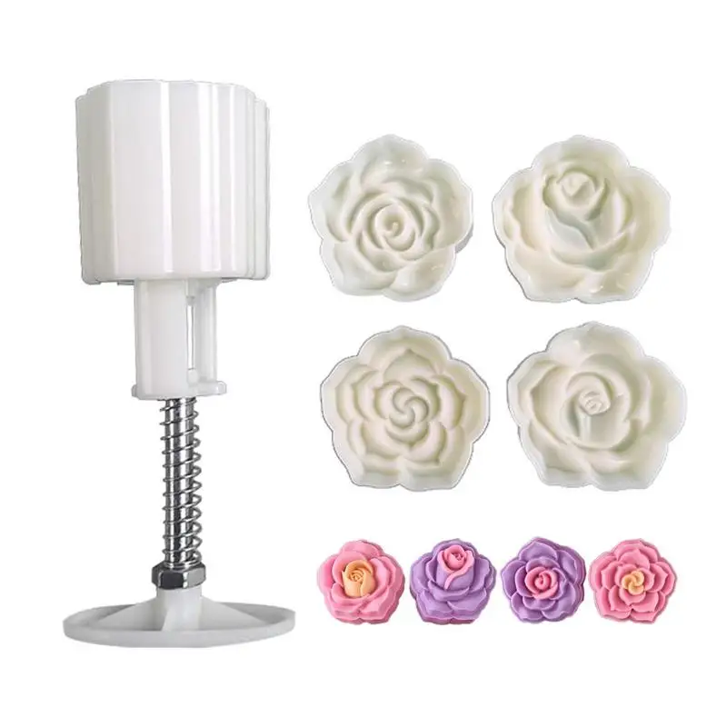

Flower Shape Mooncake Mold Hand Pressure Mooncake Making Molds Mid-Autumn Festival DIY Pastry Tool Dessert Deocr Baking Tools
