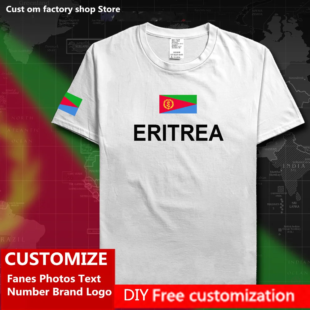 

Eritrea Eritrean T shirt Custom Jersey Fans DIY Name Number Brand LOGO High Street Fashion Hip Hop Loose Casual T-shirt ERI ER