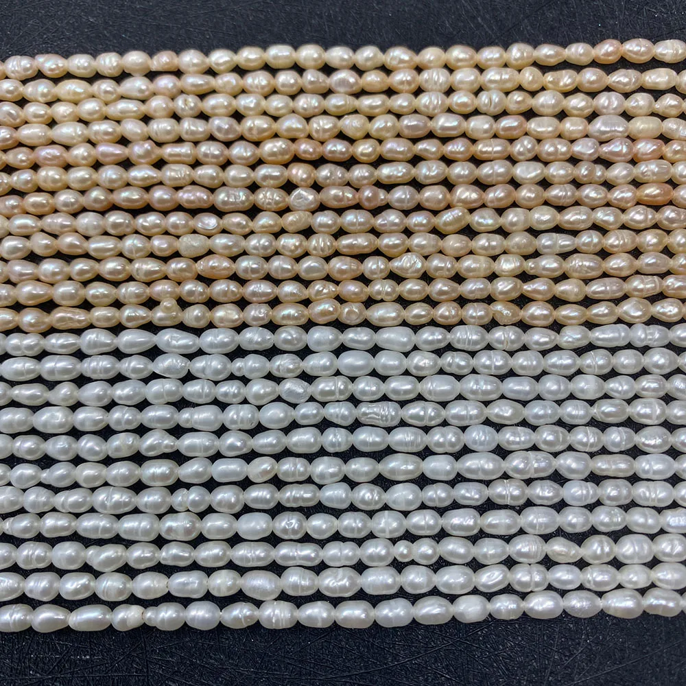 Изысканный натуральный пресноводный жемчуг класса А 3 5 мм бусины в виде риса для
