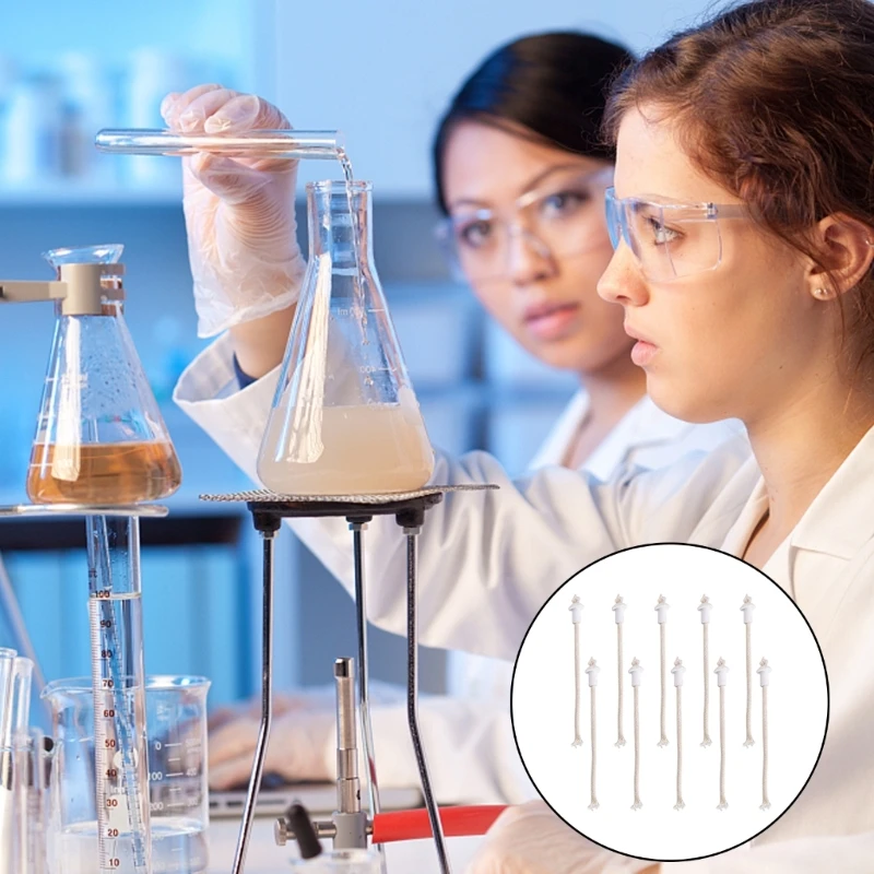 SZWA 10 шт. лабораторные фитили для масляных ламп с керамическим держателем