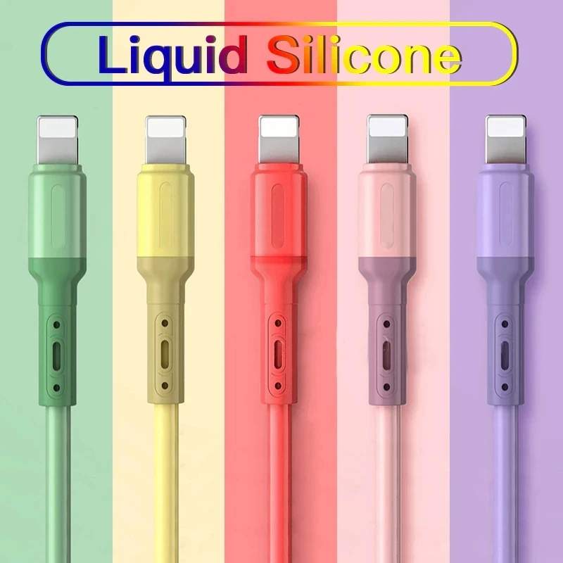 

Liquid Silicone USB A to IOS Cable For iPhone 13 12 Pro Max 11 XS 8 Fast Data Charging Micro USB Type C Wire For Xiaomi Samsung