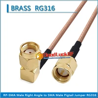 1x pcs high quality sma male to rpsma rp sma rp sma male 90 degree right angle plug coaxial pigtail jumper rg316 cable