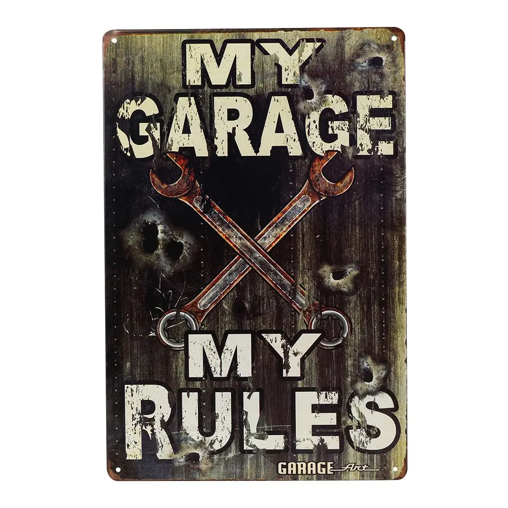 dingleiever — мой гараж вывеска Мои правила винтажный стиль из 24-метрового металла с