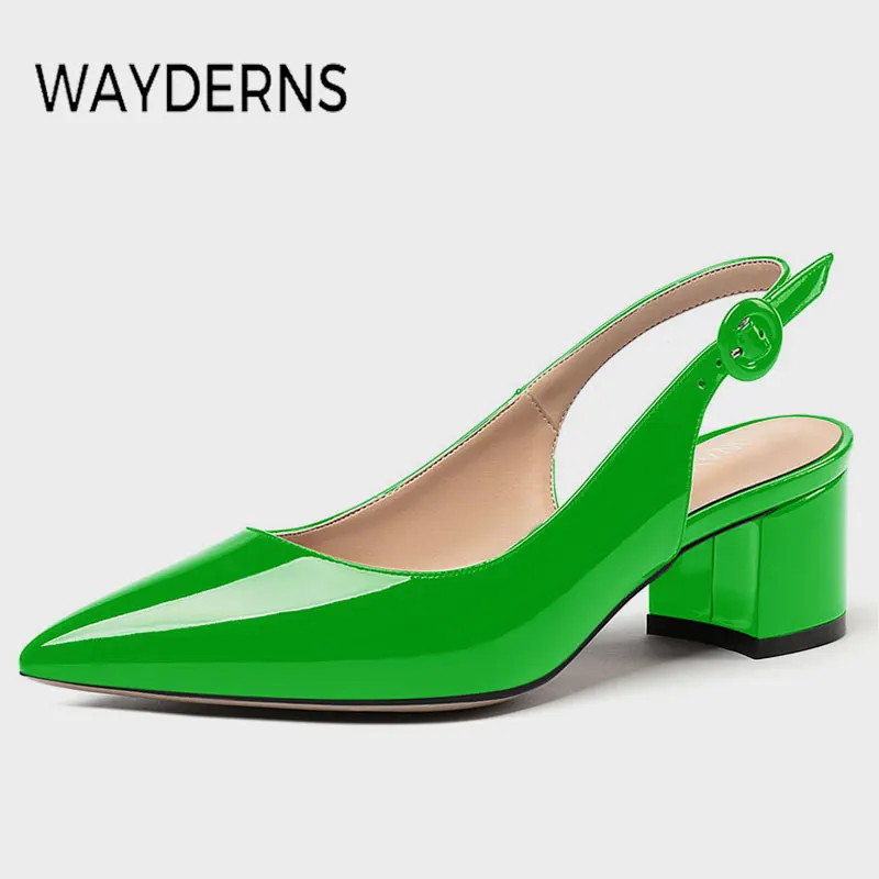 

WAYDERNS 2023 New Arrival Ladies Sandals Square Heel Summer Women Shoes Ins Style Fashion Casual Pointed Footwear Size 35-43