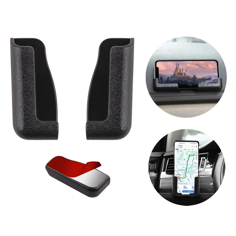 

2/4/6 Pcs Multifunction Phone Holder For Cars Wall Mounted Self Adhensive Sticker Wall Hooks Mobile Phone Stand Auto Storage