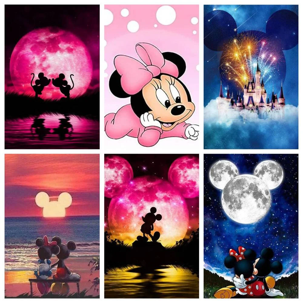 

Disney 5D DIY Diamond Painting Cross Stitch Set Cartoon Mickey Mouse Mickey Minnie Hand Gift Children's Home Wall Art Decoration