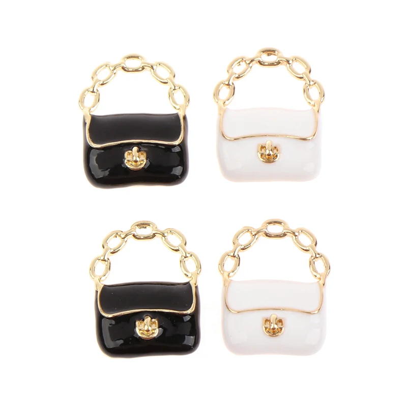 

4Pcs 1/12 Dollhouse Miniature Metal Handbag Black White Purse Fashion Doll Bag Accessories Modle Scene Decoration Kids Toys Gift