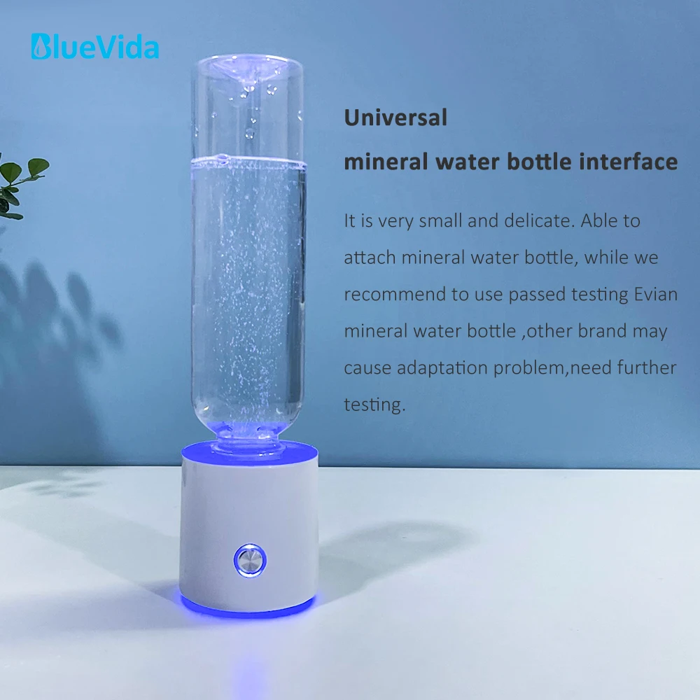 Bluevida Max 5000ppb Hydrogen Water Generator SPE&PEM Dual Chamber Hydrogen Water Bottle With Handle-Large Battery Travel Style enlarge