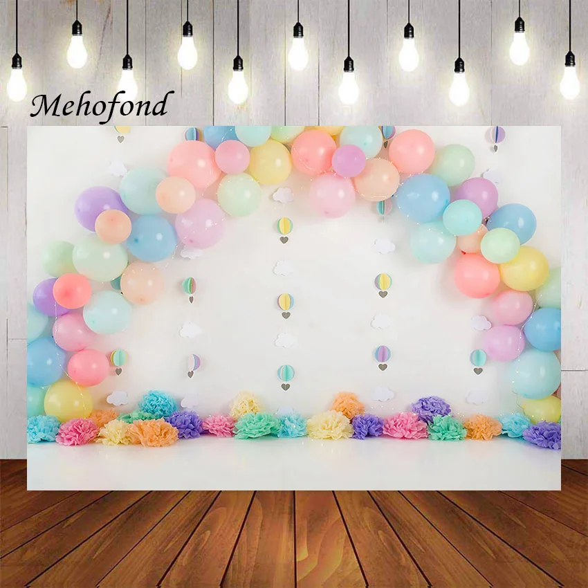 

Фон для фотосъемки Mehofond красочный воздушный шар бумажный цветок для девочек день рождения торт разбитое украшение фон для фотостудии