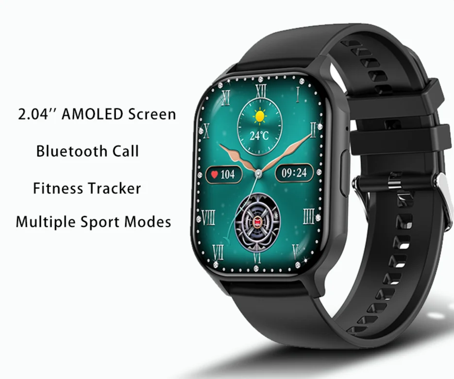 

2023 New 2.04'' Screen Smart Watch Men Women Bluetooth Call Fitness Tracker Waterproof Sport Smartwatch Men For IOS For Xiaomi