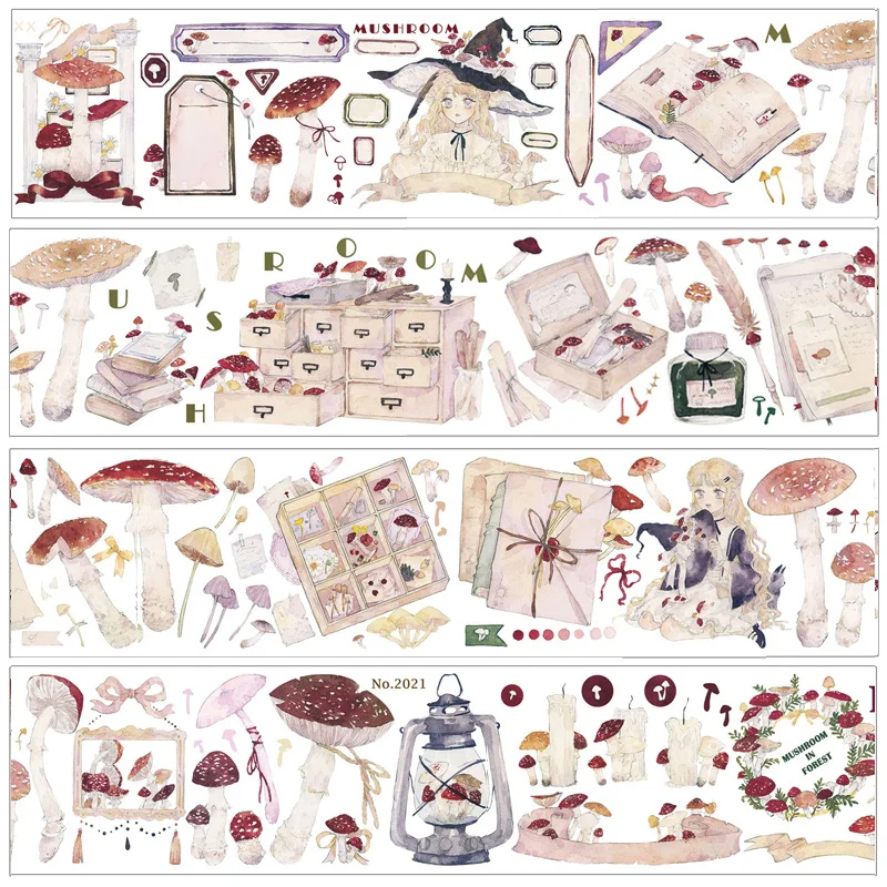 

1 Loop Daily Work Mushroom Keeper Bright PET Journal Washi Paper