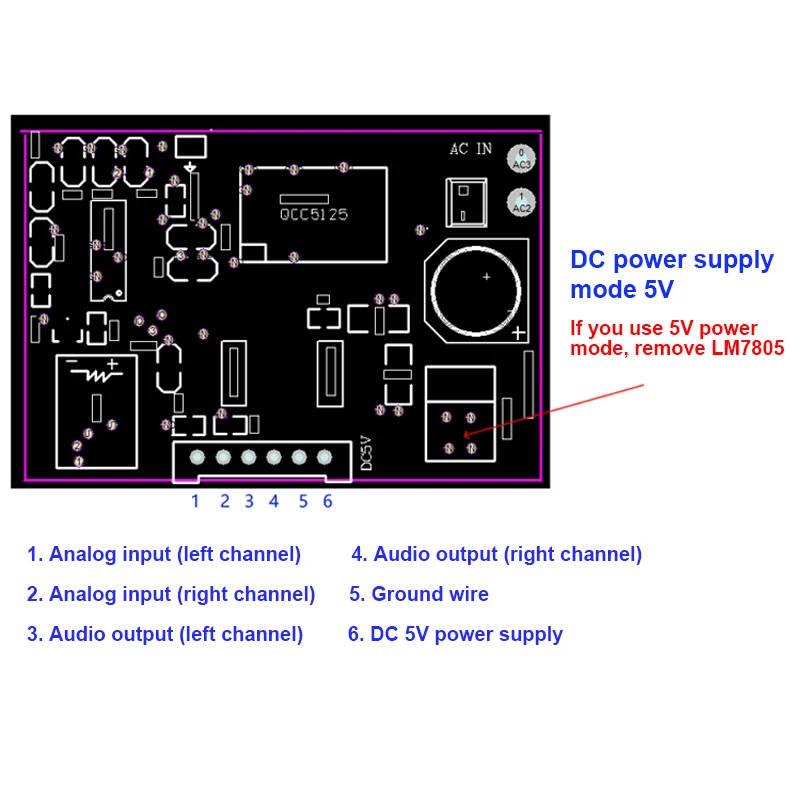 BRZHIFI Bluetooth 5 1 декодер аудио Плата стерео DIY QCC5125 модуль декодирования аналоговый