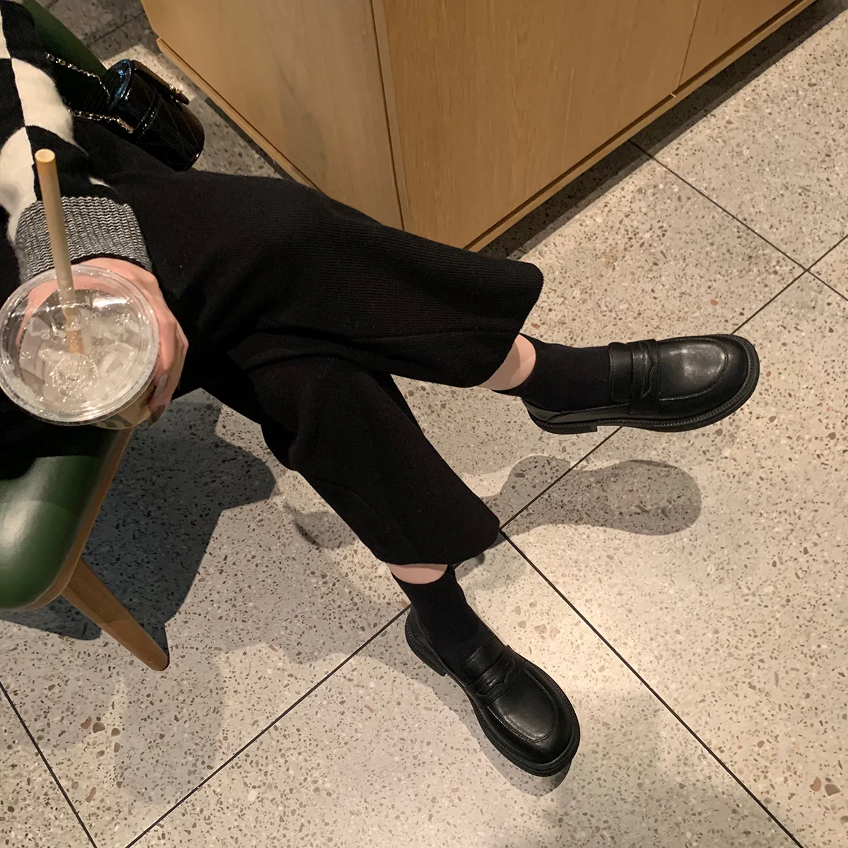 

Soft Leather Loafers for Women 2022 Autumn New Versatile Platform Mary Jane Shoes British Style Vintage Leather Shoes