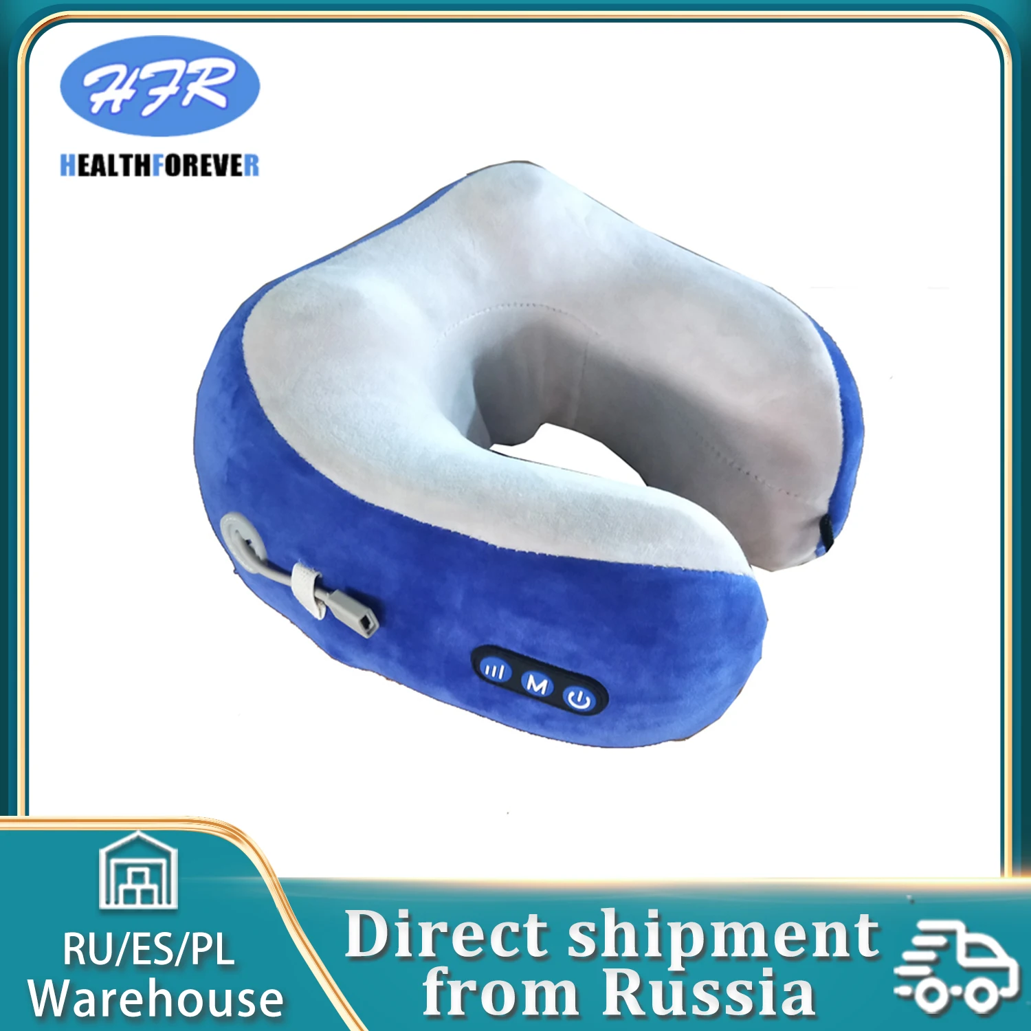 

Russia in Stock Rechargeable Easy to Carry Travel Neck Massage Pillow with Kneading and Speeds Adjustable Two Color Choice