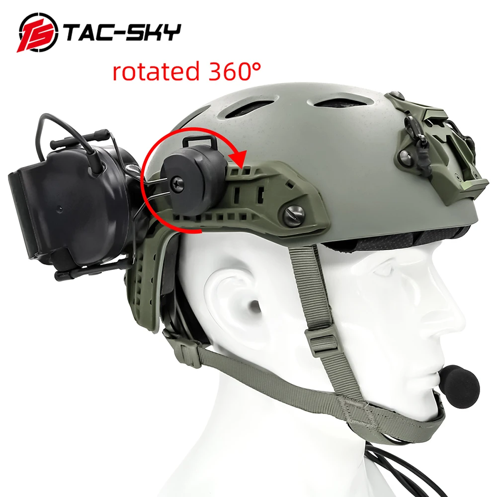TAC-SKY COMTAC III Tactical Helmet ARC Stand Outdoor Hunting Headphone Noise Cancelling Sports Tactical Walkie Talkie
