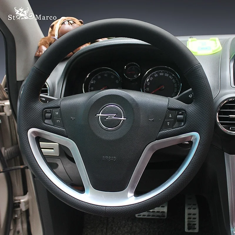 

High-quality Hand-Stitched Leather Car Steering Wheel Cover for Opel Ampera Astra Insignia Interior Accessories