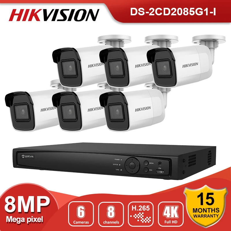 Hikvision 4K 8-канальный сетевой видеорегистратор POE система видеонаблюдения Внешняя
