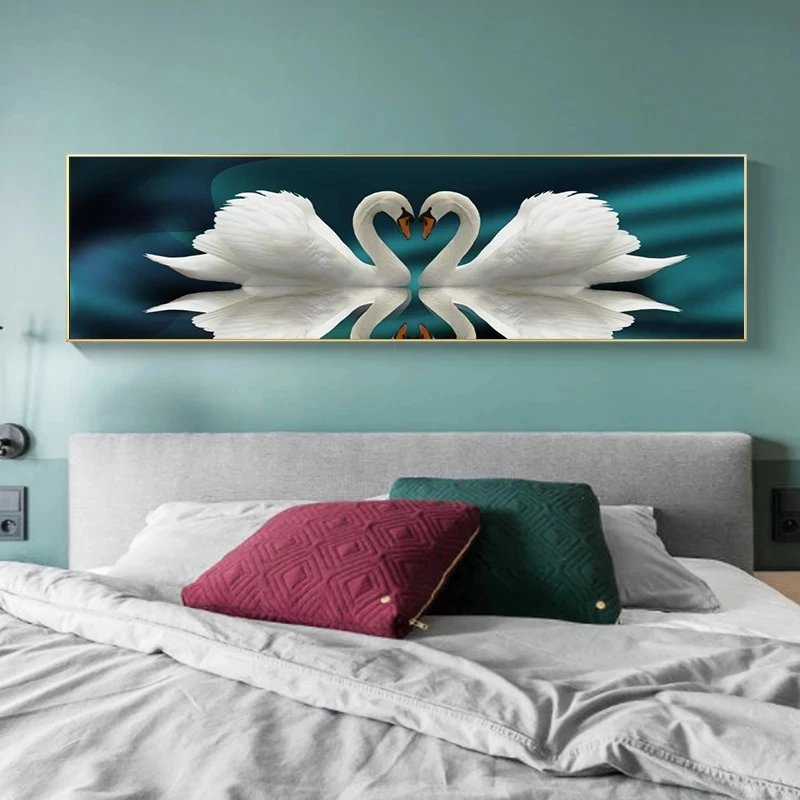 

Swan Canvas Painting Vintage Wall Art Picture For Living Room Landscape Posters And Prints Aesthetic Artworks Home Decoration