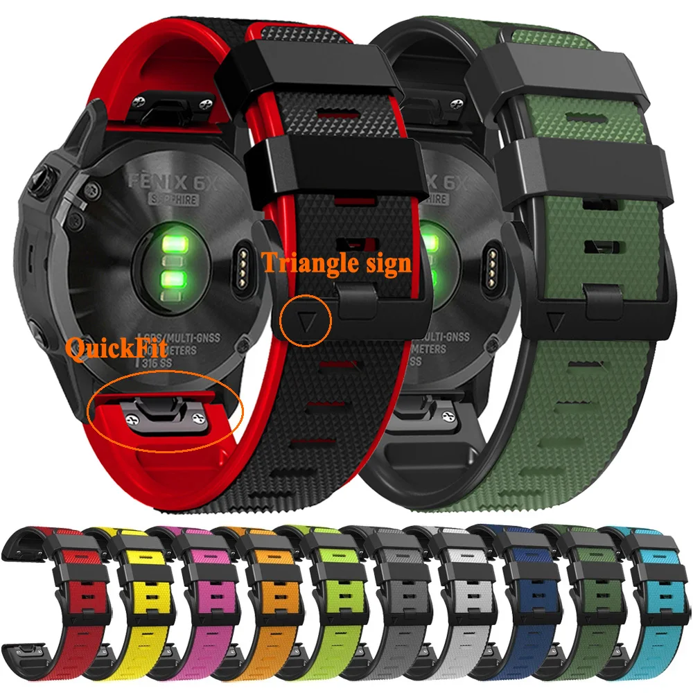 

For Garmin S62 S70 Instinct 2 Epix Gen 2 Forerunner 965 955 935 945 Silicone Strap Watchband Quickfit 22mm Bracelets Wristband