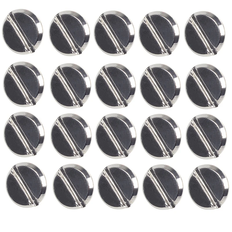 

20 Sets Leather Belt 5 X 6 Mm Silver Screw Binding