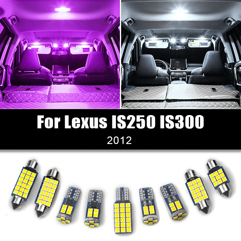 

For Lexus IS250 IS300 2012 6x Error Free Car LED Bulbs Interior Dome Reading Lamps Vanity Mirror Light Trunk Lights Accessories