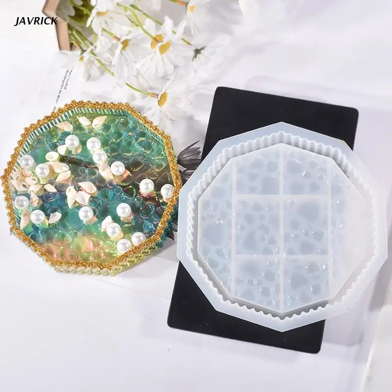 

Water Pattern Storage Box Silicone Mold Ashtray Silicone Resin Molds with Diamond Bottom for DIY Trinket Holder Gift
