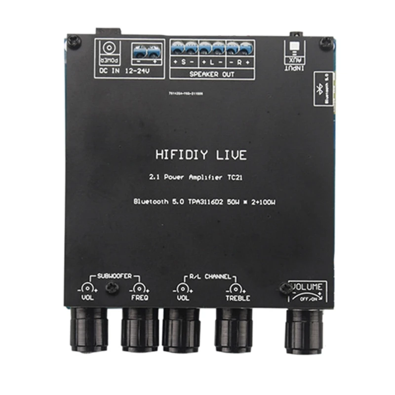 

TPA3116D2 Bluetooth 5,0 2,1 канал мощность аудио стерео сабвуфер усилитель платы 50WX2 + 100 Вт бас Note тюнинг усилитель TC21